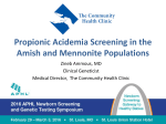 Propionic Acidemia Screening in the Amish and Mennonite