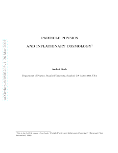 Particle Physics and Inflationary Cosmology