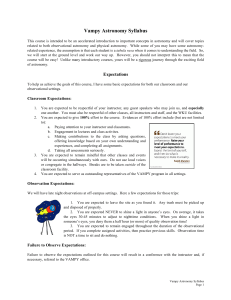 Vampy Astronomy Syllabus