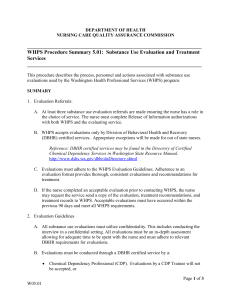 WHPS Procedure Summary 5.01: Substance Use Evaluation and Tr
