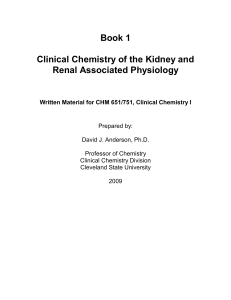 Book 1 Clinical Chemistry of the Kidney and Renal