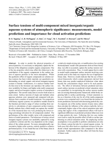 Surface tensions of multi-component mixed inorganic/organic