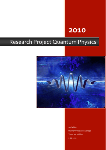 Research Project Quantum Physics