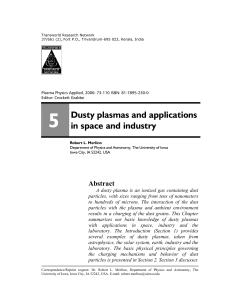 Plasma Physics Applied, 2006: 73-110 ISBN: 81-7895-230-0