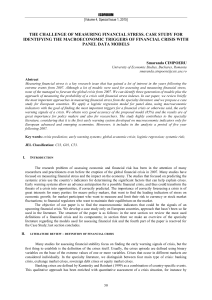 the challenge of measuring financial stress. case study for