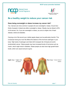 Cancer Prevention - Diet and obesity