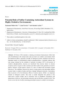 Potential Role of Sulfur-Containing Antioxidant Systems in Highly