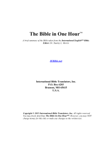 The Bible in One Hour - International English Bible