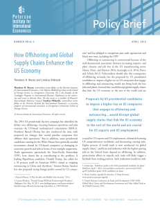 Policy Brief 16-5: How Offshoring and Global Supply Chains