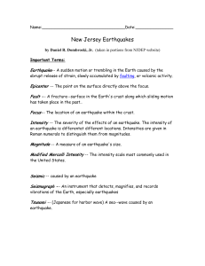 New Jersey Earthquakes