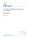 U.S. Policy Towards Burma: Issues for the 113th Congress