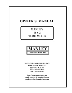 Mixer Manual - Manley Labs