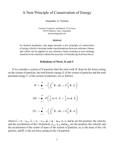 A New Principle of Conservation of Energy