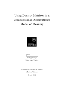 Using Density Matrices in a Compositional Distributional Model of