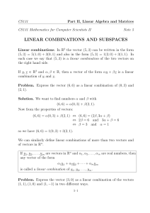 LINEAR COMBINATIONS AND SUBSPACES