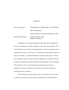 ABSTRACT Title of Dissertation: CONFEDERATE FEDERALISM: A