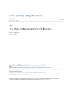 The Deconstitutionalization of Education - LAW eCommons