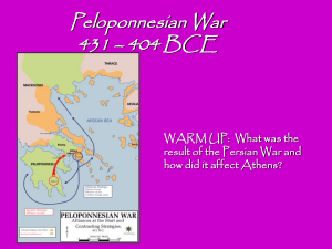 Peloponnesian War 431 – 404 BCE
