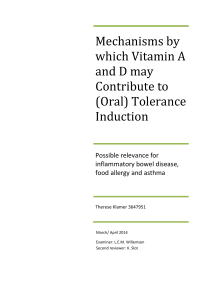 Mechanisms by which Vitamin A and D may Contribute to (Oral