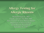 Allergy Testing for Allergic Rhinitis