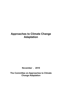 Approaches to Climate Change Adaptation