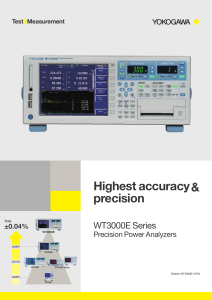 Bulletin WT3000E-01EN WT3000E Series Precision Power Analyzers