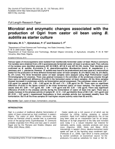 Microbial and enzymatic changes associated with the production of