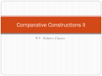 Comparative Constructions II