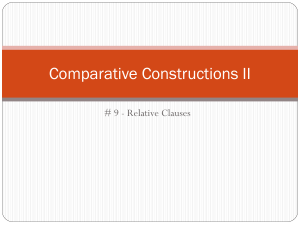 Comparative Constructions II