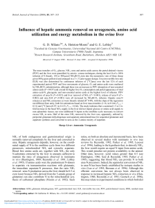 Influence of hepatic ammonia removal on ureagenesis, amino acid