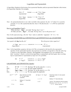 Logarithms and Exponentials