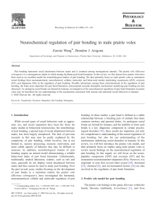 Neurochemical regulation of pair bonding in male