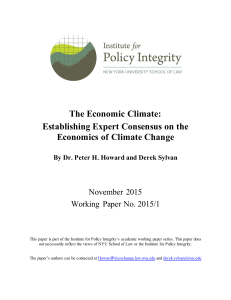 The Economic Climate: Establishing Expert Consensus on the