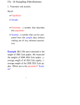 Ch. 10 Sampling Distributions 1. Parameter and statistic Recall