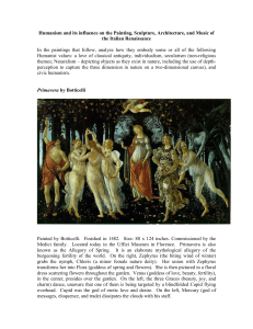 Humanism and its influence on the Painting, Sculpture