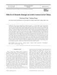 Effects of climate change on water resources in China