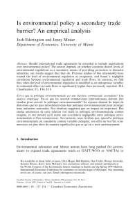 Is environmental policy a secondary trade barrier An empirical