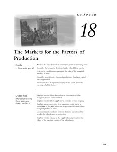 The Markets for the Factors of Production