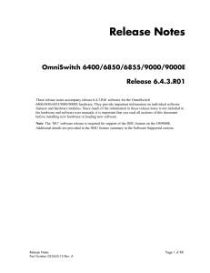OS6850 AOS 6.4.3 R01 Release Notes
