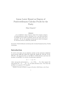 Linear Lower Bound on Degrees of Positivstellensatz