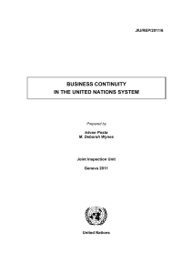 Business continuity in the United Nations system