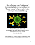 Non-infectious manifestations of Common Variable