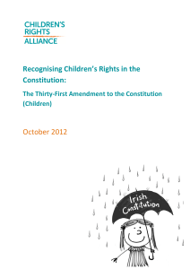 Recognising Children`s Rights in the Constitution: October 2012