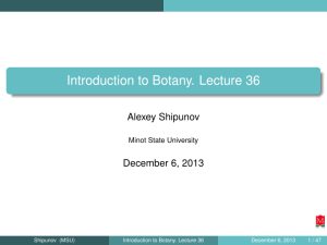 Introduction to Botany. Lecture 36