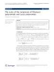 The sums of the reciprocals of Fibonacci polynomials and Lucas