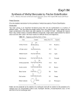 Synthesis of Methyl Benzoate by Fisher Esterification