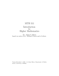 Lecture Notes - Department of Mathematics