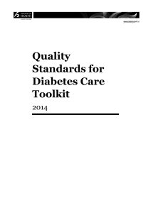 Quality Standards for Diabetes Care Toolkit