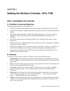 Settling the Northern Colonies, 1619–1700
