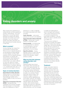 Eating disorders and anxiety